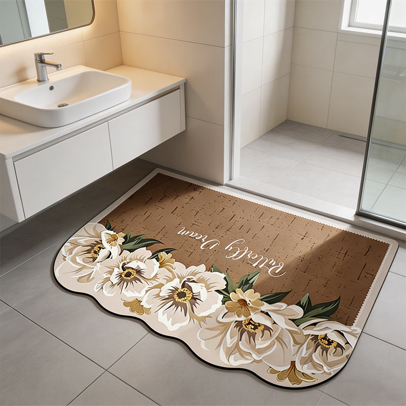 Linen-Look Super Absorbent Diatom Bath Mat – Quick Dry & Non-Slip