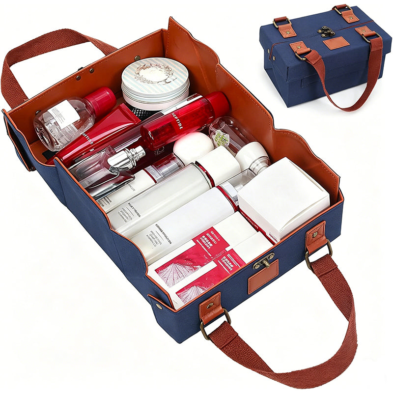 PU Leather Magnetic Large Capacity Makeup Organizer Bag