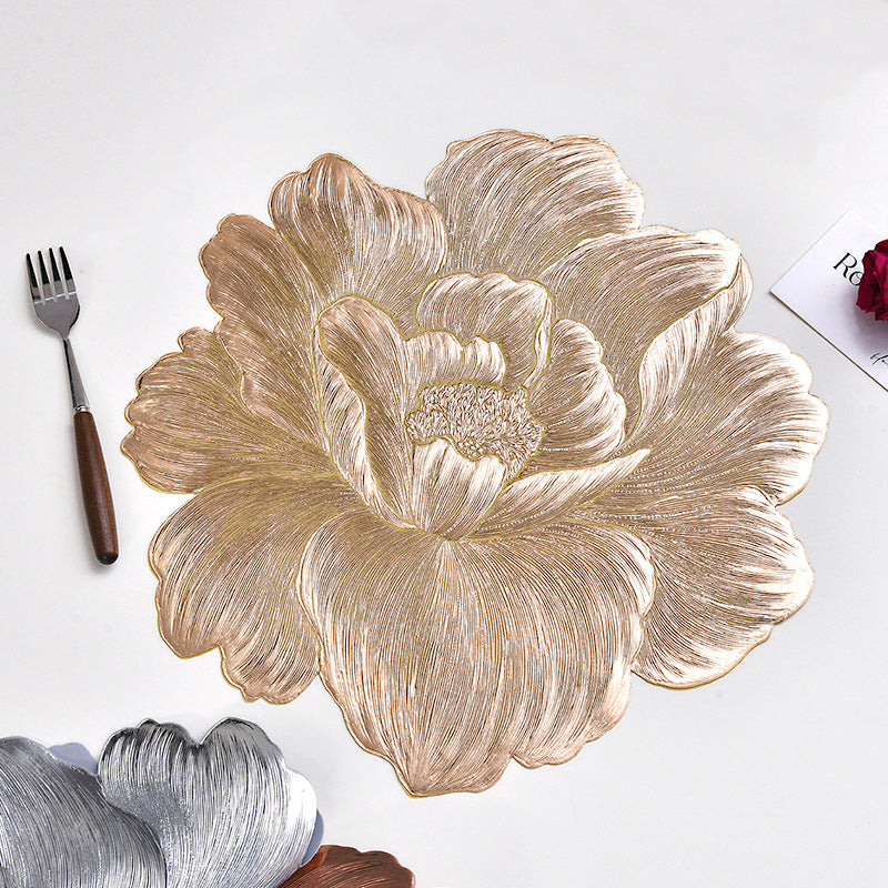 Realistic Flower Placemat – Waterproof & Heat-Resistant Table Mat