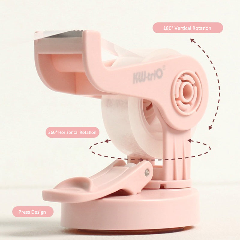 360° Swivel Tape Cutter with Suction Base – One-Hand Operation Design