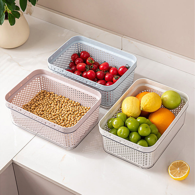 Large Capacity 2-Tier Stackable Square Drain Basket Set