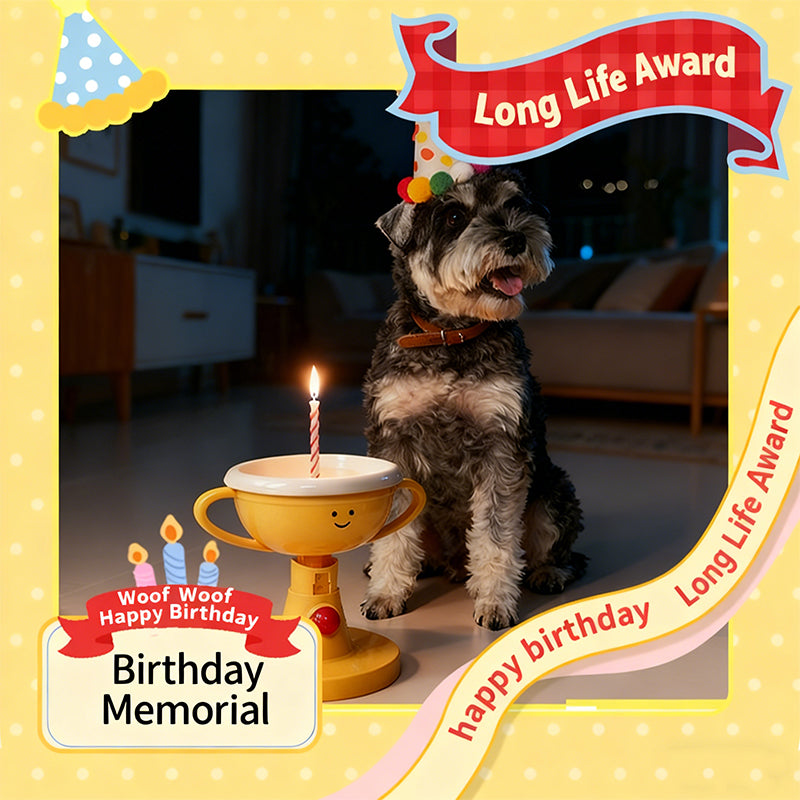 Trophy-Shaped Adjustable Pet Bowl with Neck Support