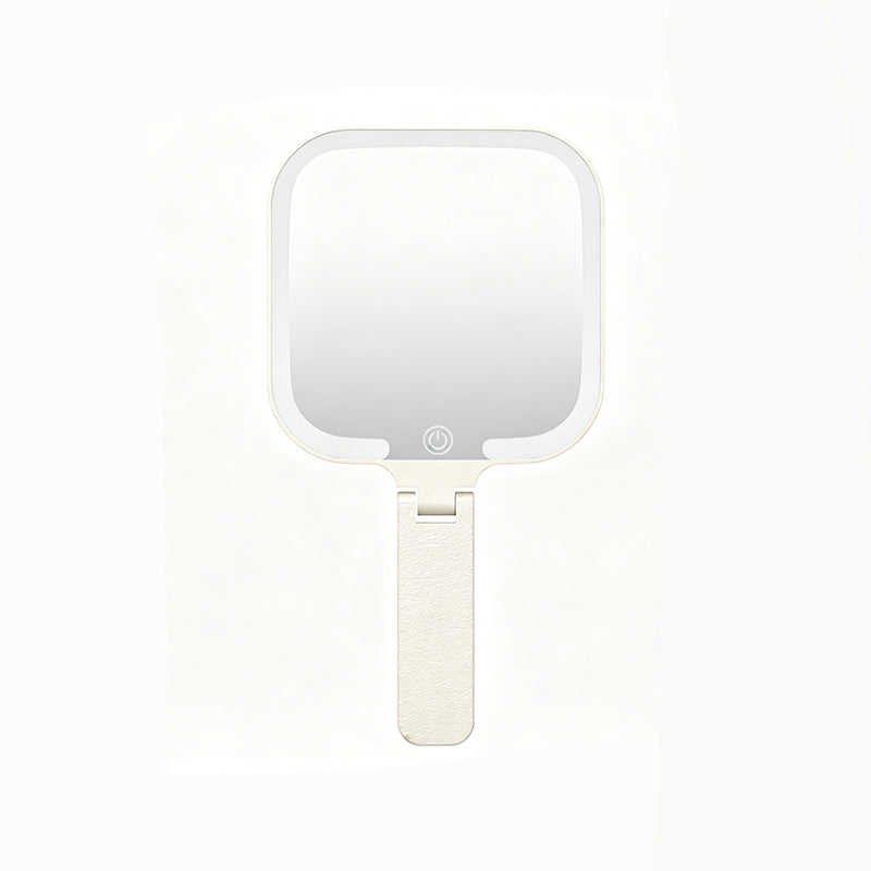Smart Handheld LED Makeup Mirror with Foldable Design