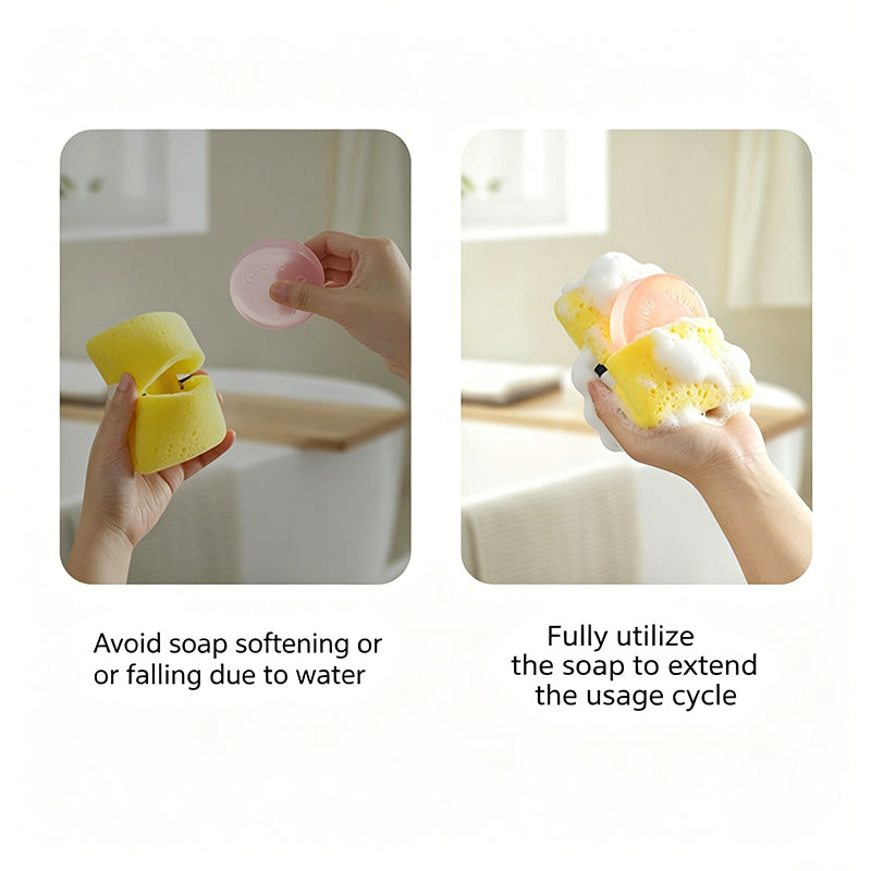3-in-1 Exfoliating Soap Saver Bag with Anti-Slip Grip Strap