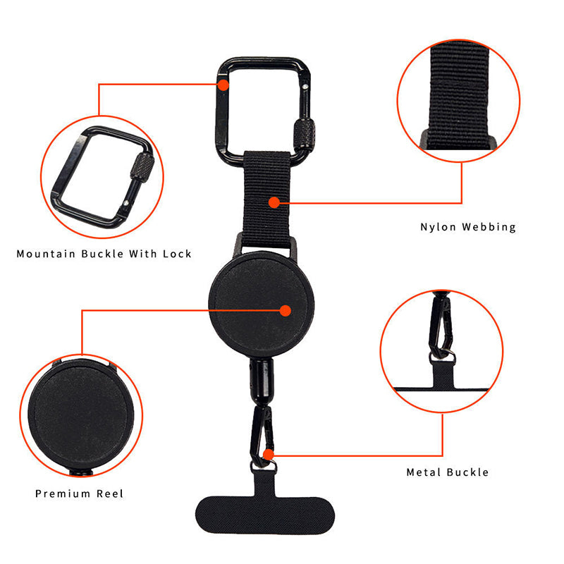 Portable Retractable Phone Lanyard with Anti-Theft Design