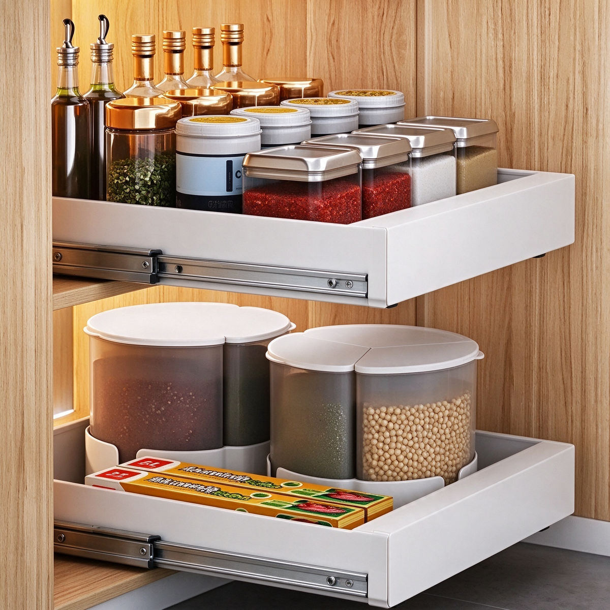 Expandable Pull-Out Cabinet Drawer