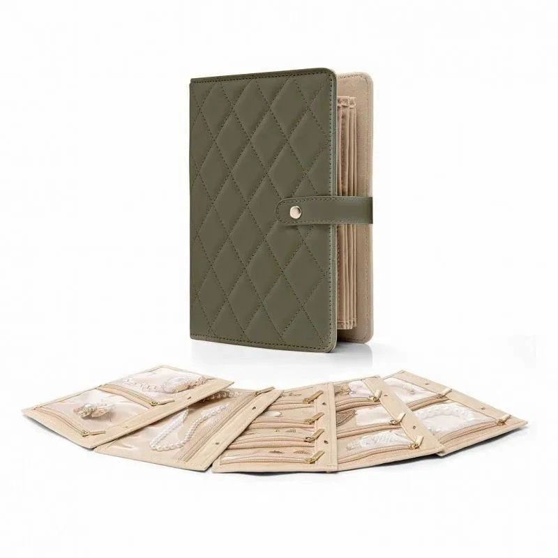 Elegant Jewelry Roll Bag – Quilted Travel Organizer for Necklaces, Rings & Bracelets