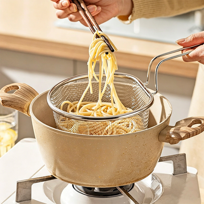 Stainless Steel Large Capacity Deep Mesh Strainer Ladle