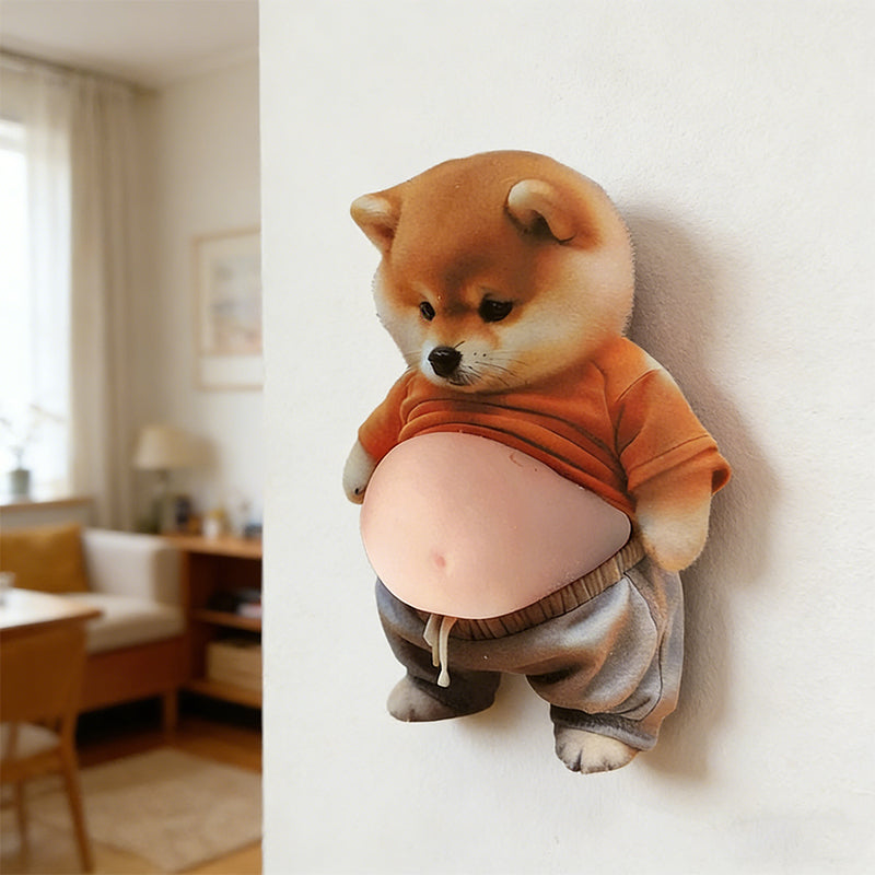 3D Big Belly Puppy Silicone Anti-Collision Wall Sticker