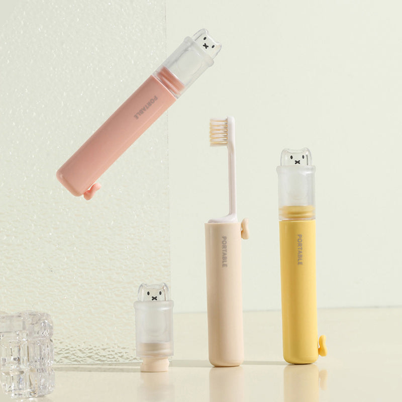 2-in-1 Portable Folding Toothbrush & Toothpaste Travel Set
