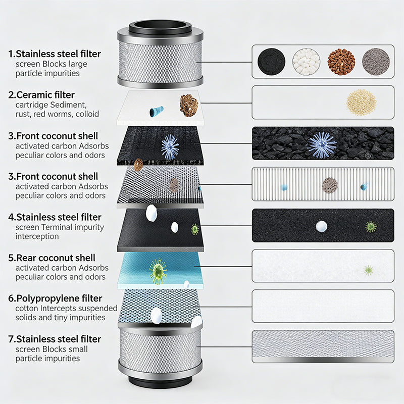 7-Stage Faucet Water Filter – Dual Mode, Visible & Washable, Instant Use
