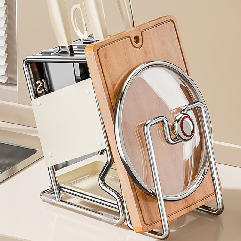 Ventilated Stainless Steel Knife Holder with Removable Drip Tray