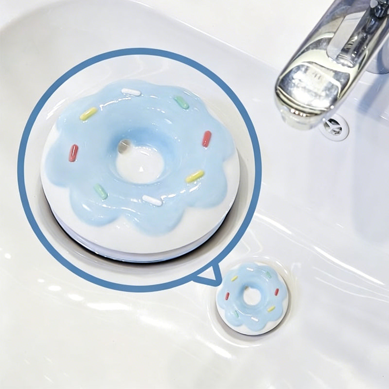 Universal Ceramic Donut Pop-Up Drain Stopper, Anti-Clog & Odor-Free