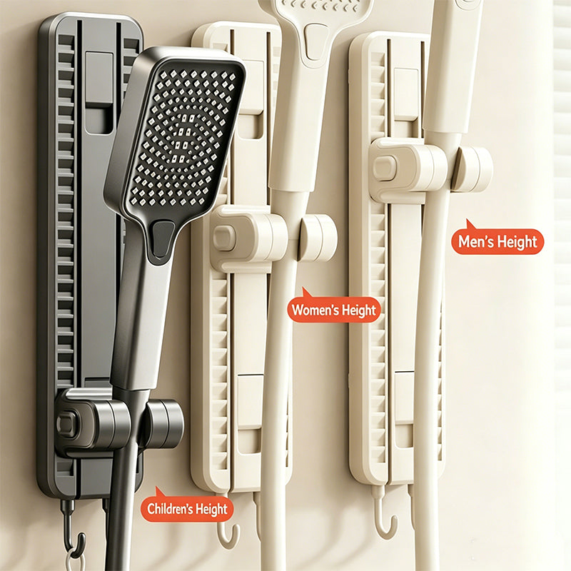 Sliding Track Suction Shower Head Holder – Height Adjustable, Universal Fit & Reusable