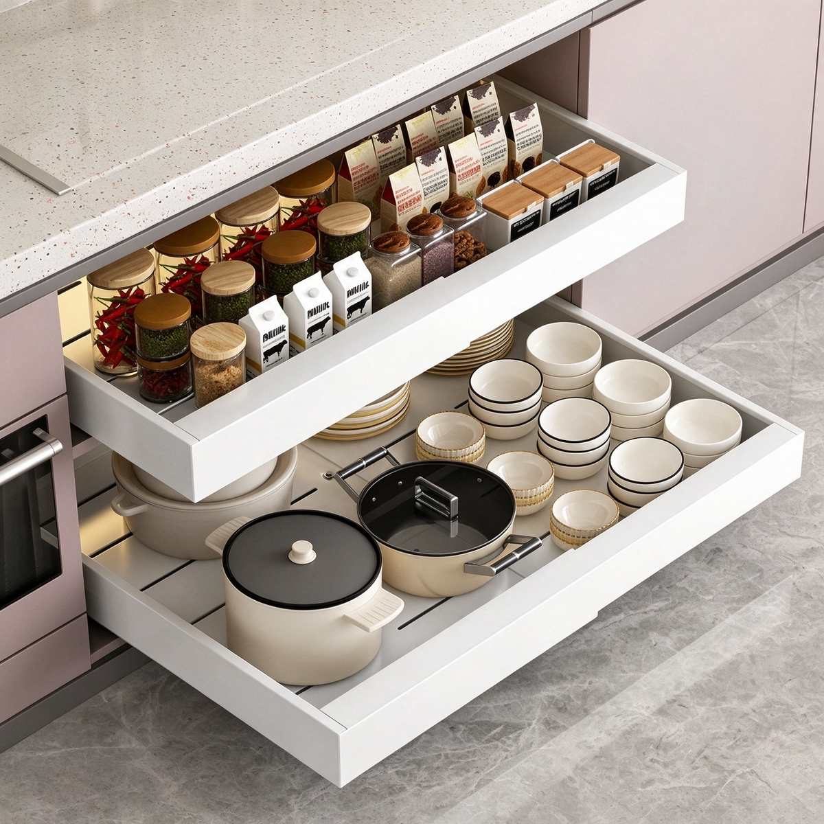 Expandable Pull-Out Cabinet Drawer