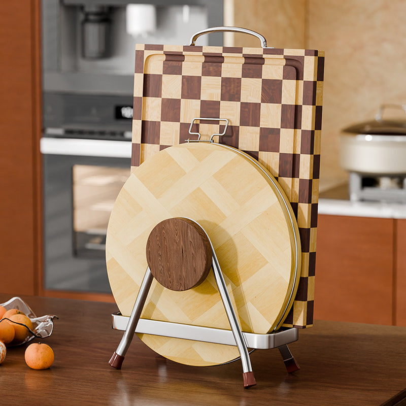 Beech Wood Cutting Board Rack with Rust-Resistant Frame