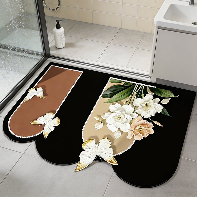 Linen-Look Super Absorbent Diatom Bath Mat – Quick Dry & Non-Slip