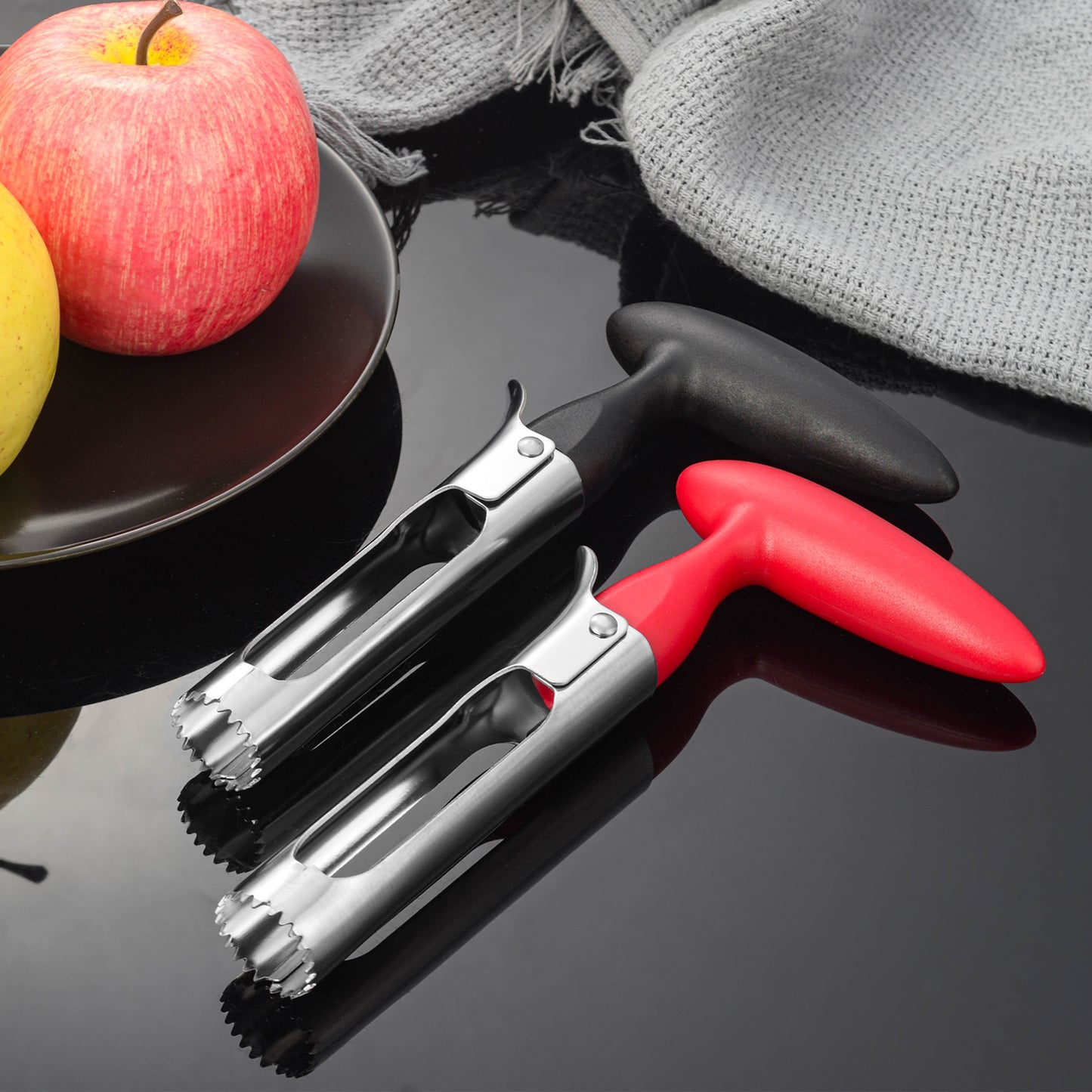 Stainless Steel Fruit Corer with Ergonomic Plastic Grip
