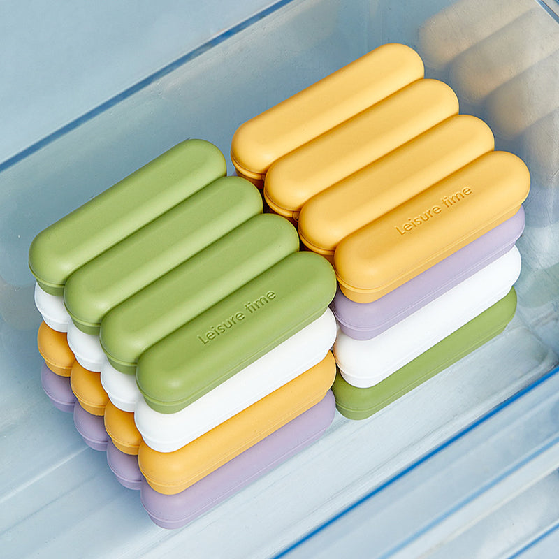 4-Grid Silicone Ice Stick Tray with Lid