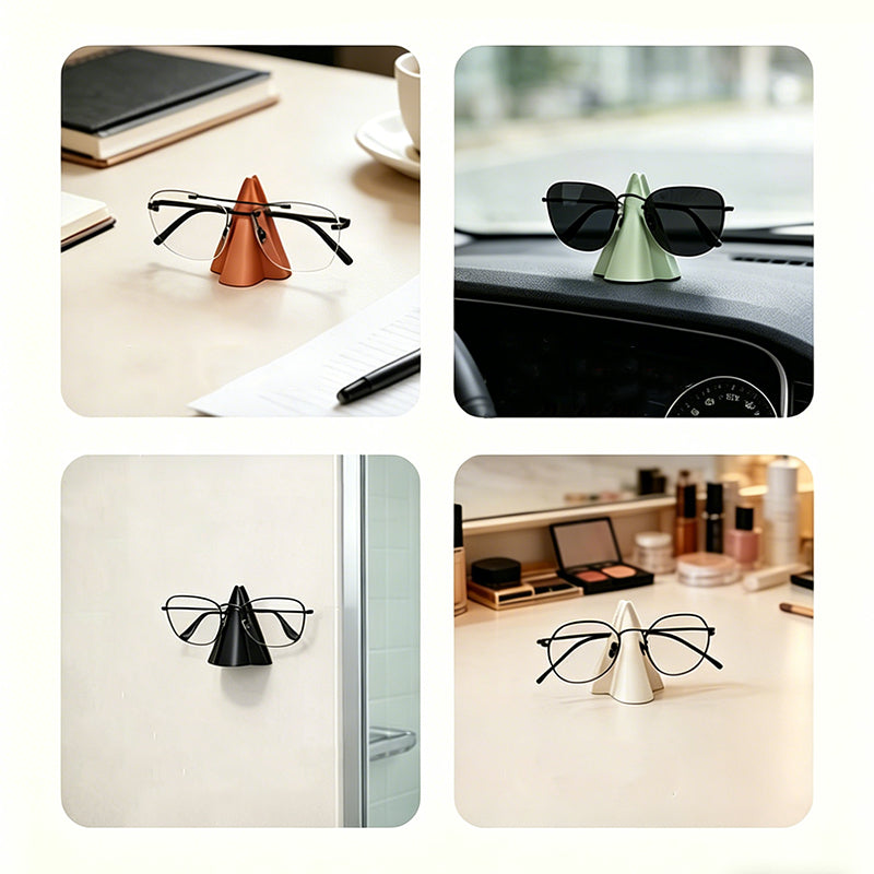 Silicone Nose-Shaped Glasses Holder – Wall Mount & Desk Stand