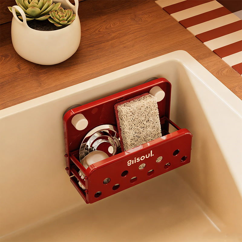 Foldable Sink Organizer Rack – No-Drill Suction Cup Design