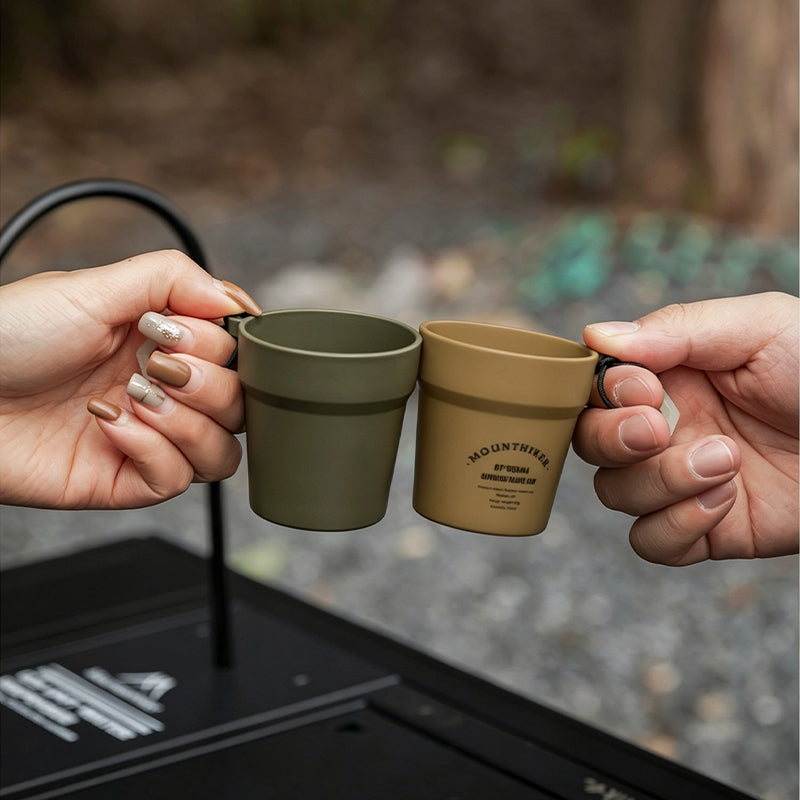 Stackable Camping Cup Set with Glow-in-the-Dark Handles