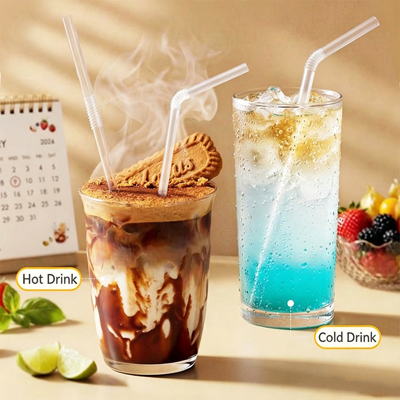 Individually Wrapped Food-Grade 360° Flexible Disposable Straws