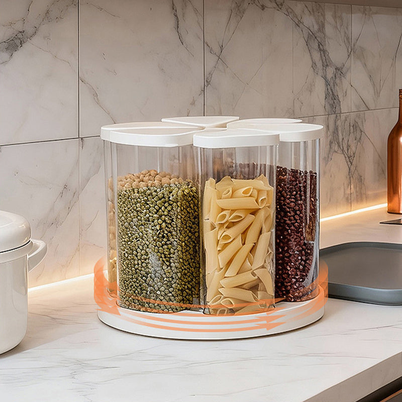 360° Rotating 6-Compartment Airtight Grain Storage Rack