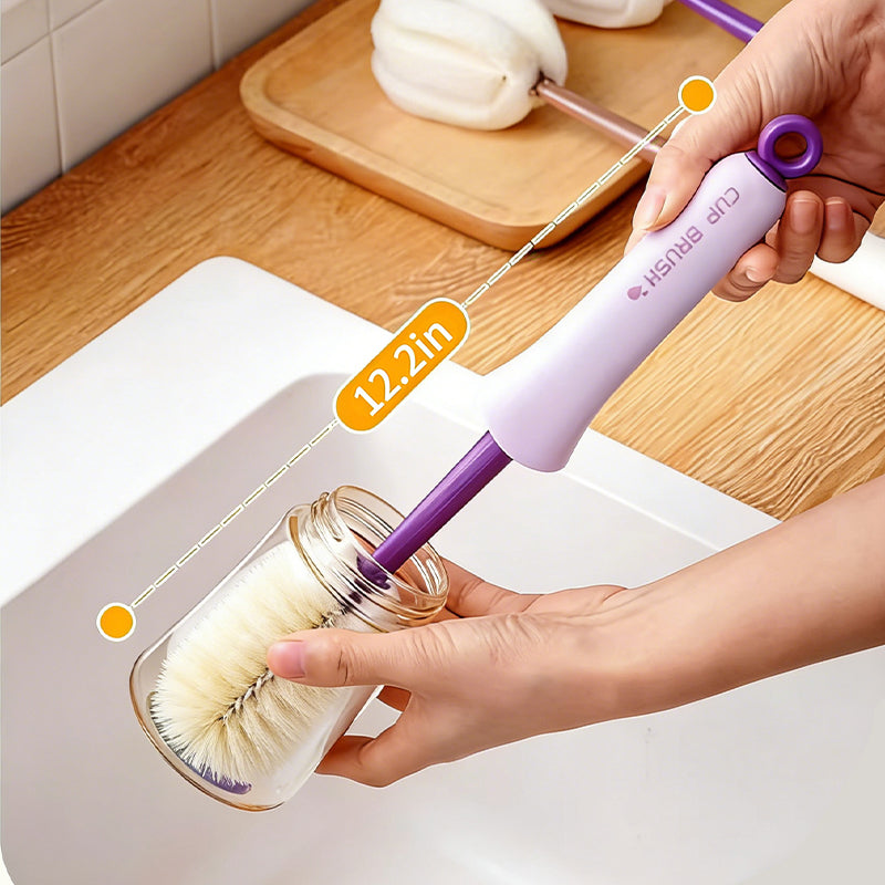 Long Handle Cup Brush – Sponge Head & Straw Brush