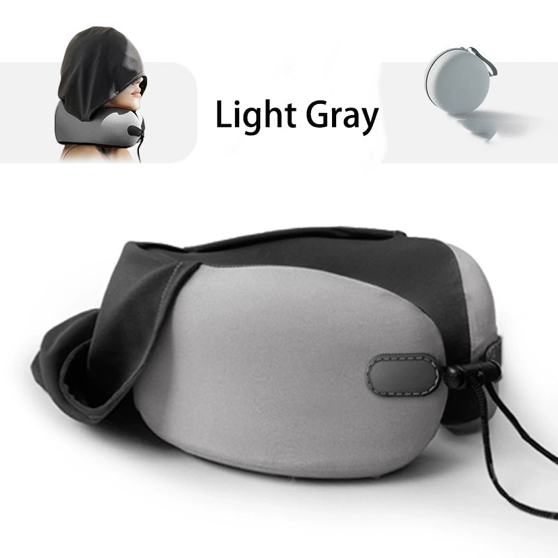 Hooded U-Shaped Travel Neck Pillow