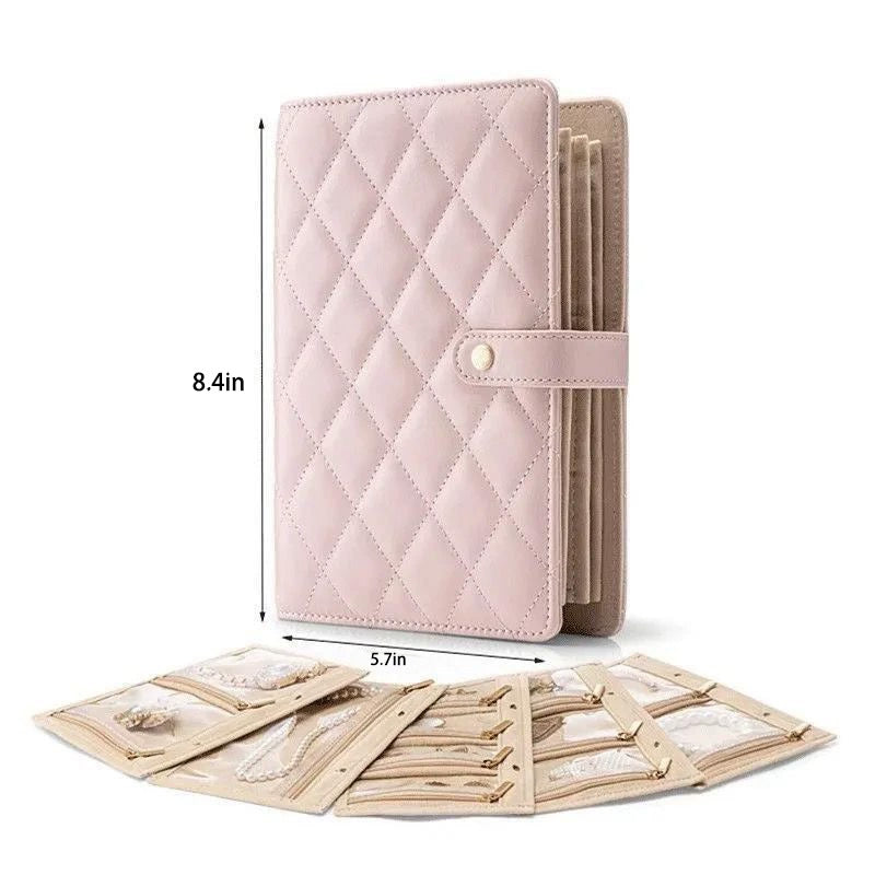 Elegant Jewelry Roll Bag – Quilted Travel Organizer for Necklaces, Rings & Bracelets