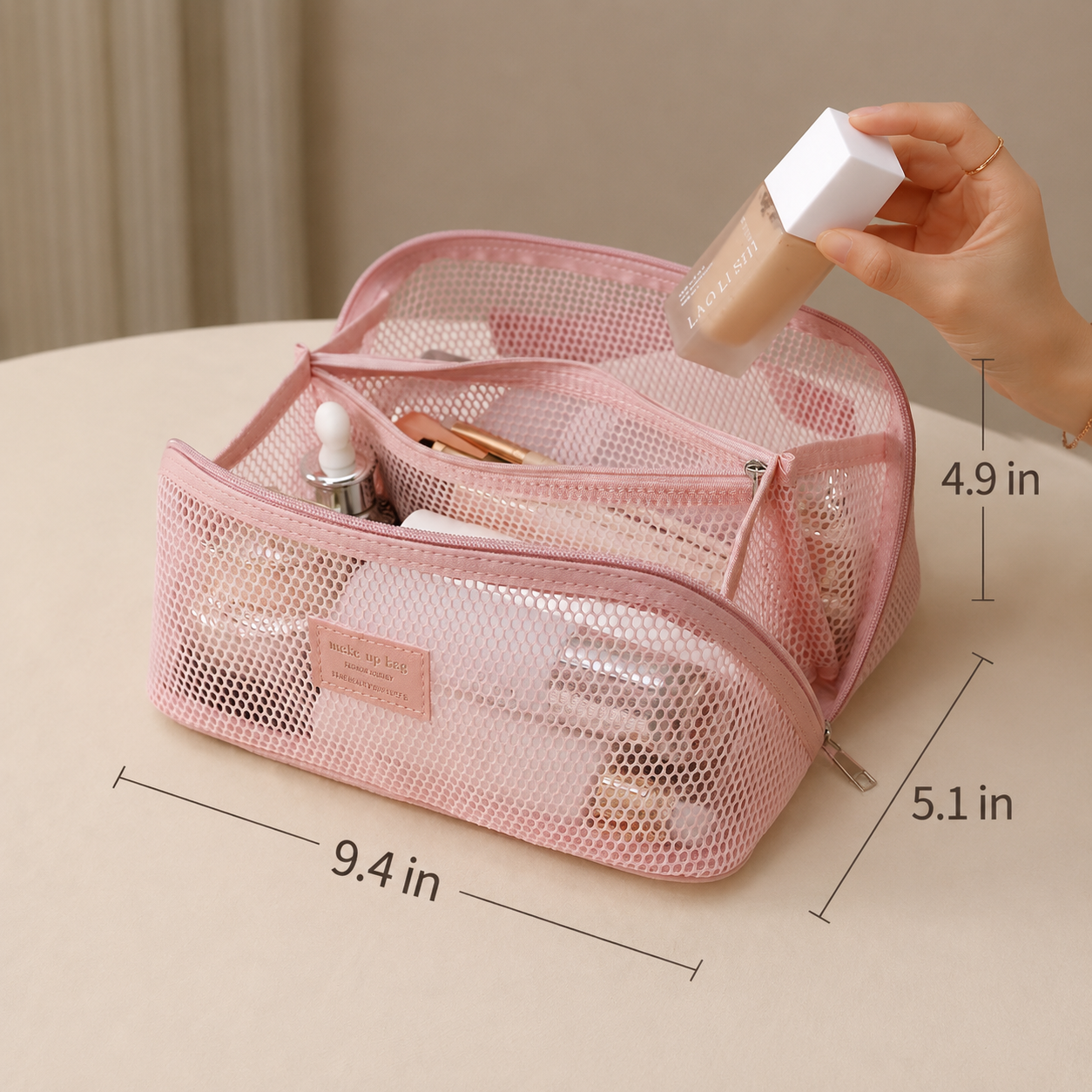 Waterproof Multi-Compartment Cosmetic Travel Bag