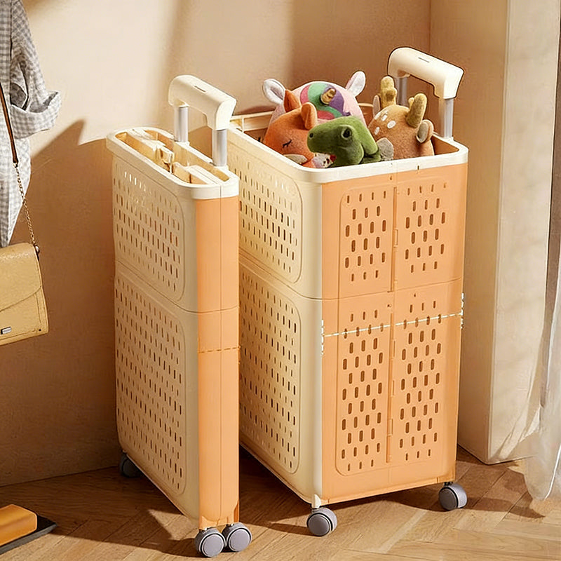 Expandable & Foldable Dual-Layer Laundry Hamper with Swivel Wheels