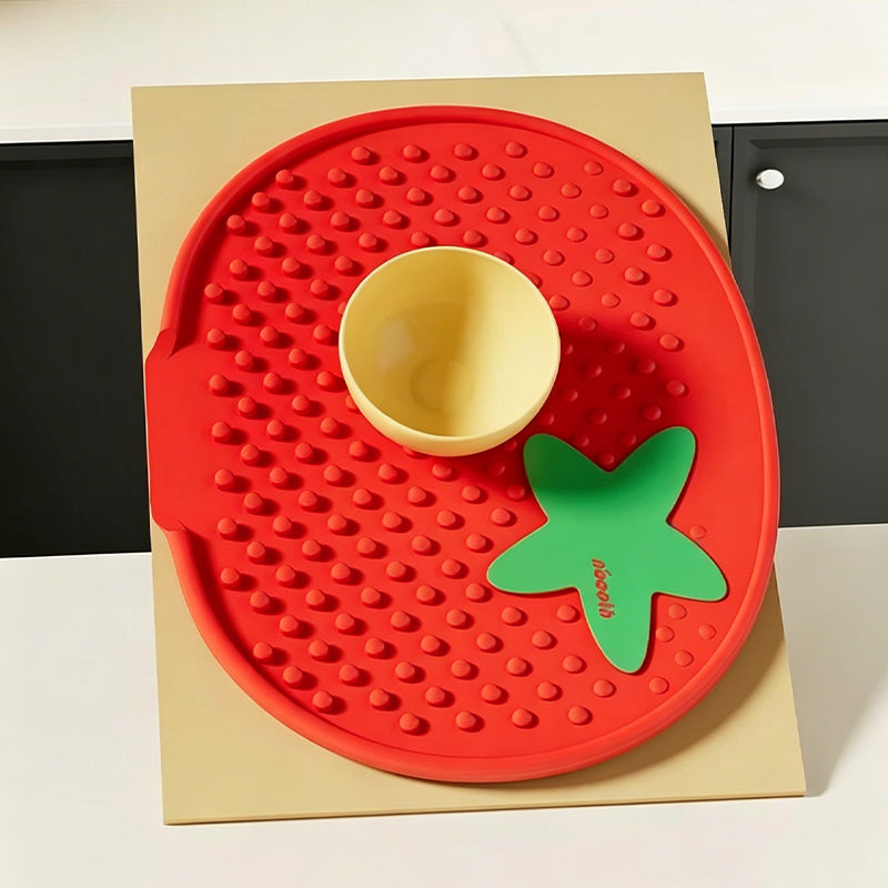 13° Sloped Tomato-Style Silicone Dish Drying Mat–Large Capacity & Leak-Proof Design
