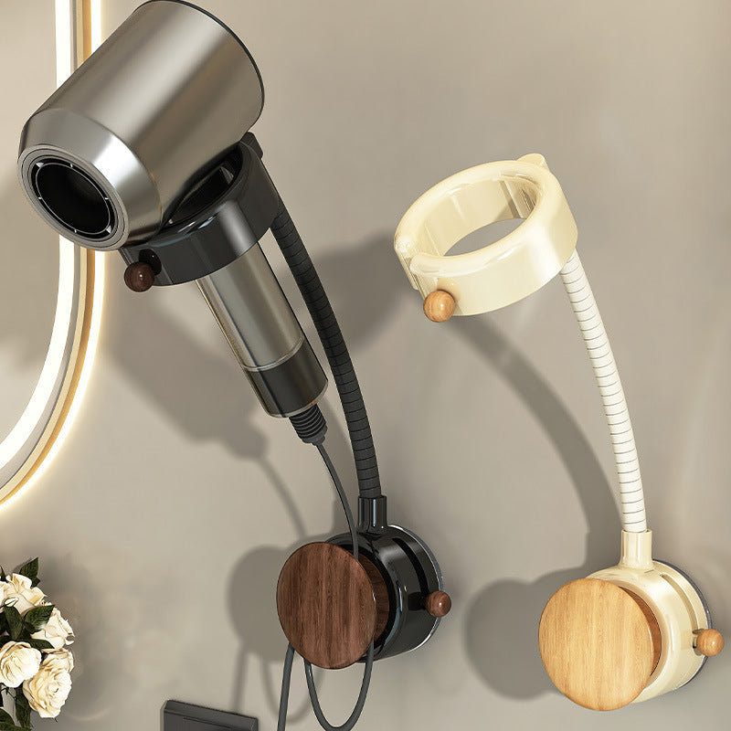 No-Drill Dual Suction Cup Hair Dryer Holder with Cord Organizer