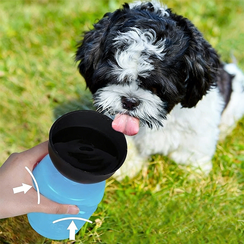 Portable Leakproof Squeeze Pet Water Bottle with Foldable Bowl
