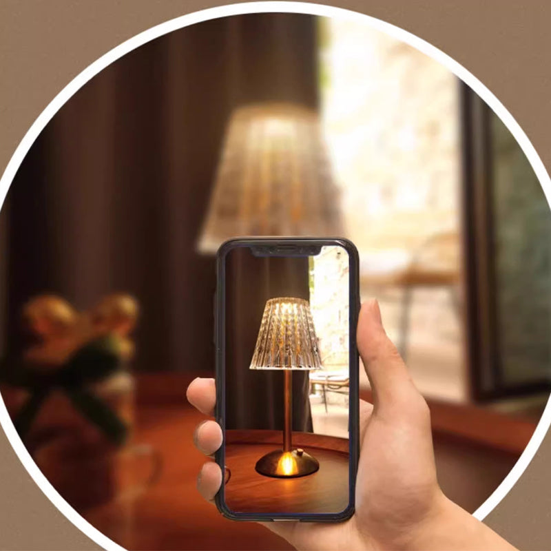 Luxury Minimalist Crystal Table Lamp with 3-Level Dimming