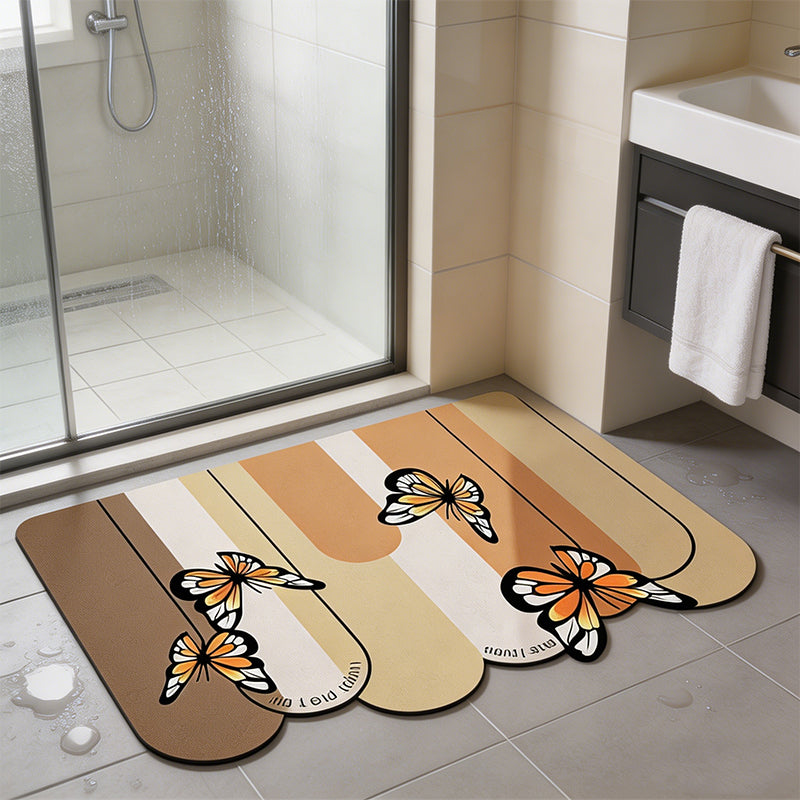 Linen-Look Super Absorbent Diatom Bath Mat – Quick Dry & Non-Slip