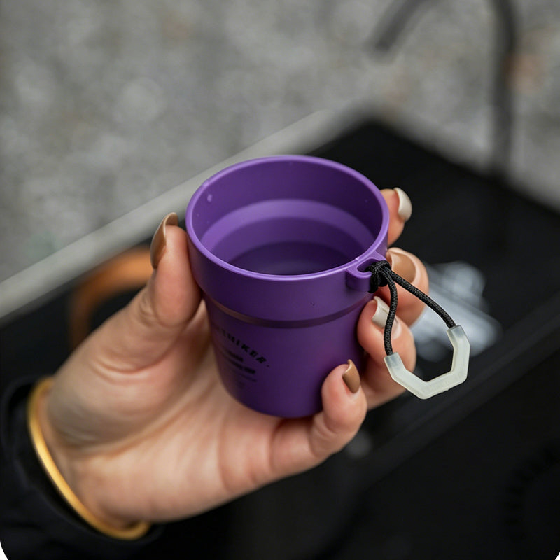 Stackable Camping Cup Set with Glow-in-the-Dark Handles