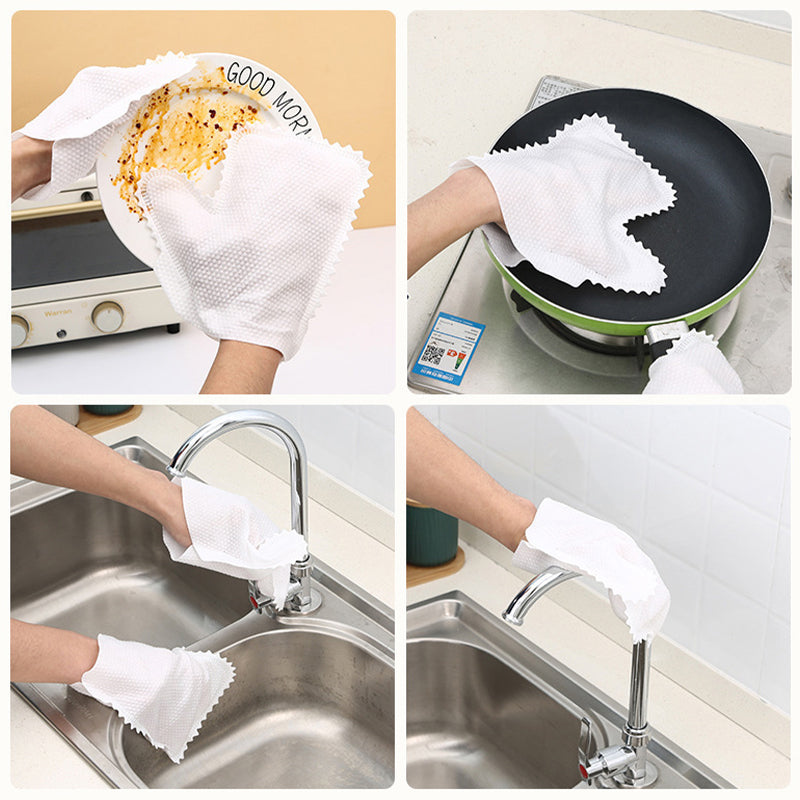Disposable Cleaning Glove Cloth – Wet & Dry Dual-Use Dusting Wipes