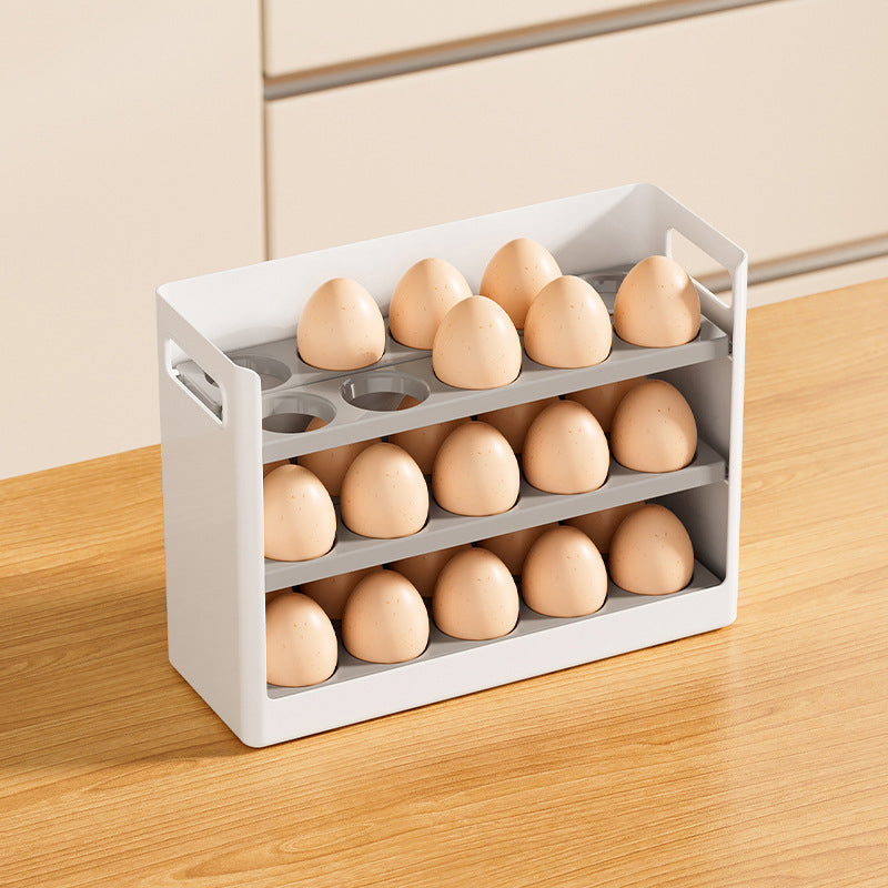 Multi-Layer Foldable Refrigerator Door Egg Organizer