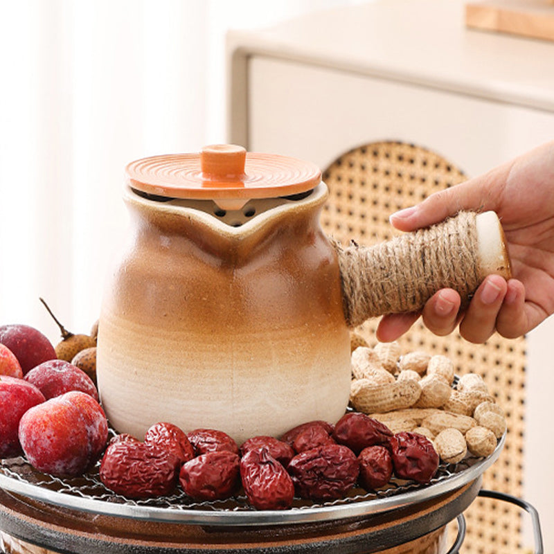 Ceramic Roasted Milk Tea Kettle | Heat-Resistant Tea Pot for Brewing