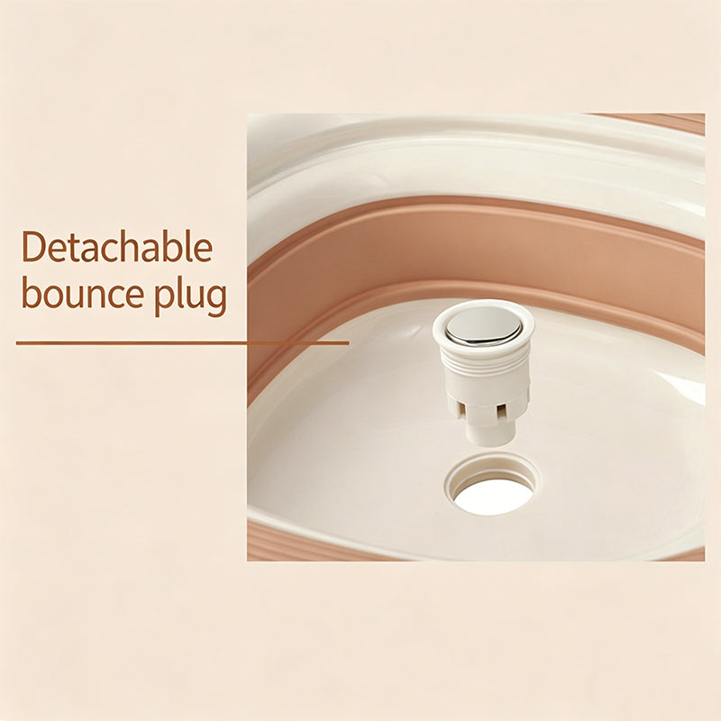 Foldable Anti-Overflow Sitz Bath with Built-in Pop-Up Drain Plug