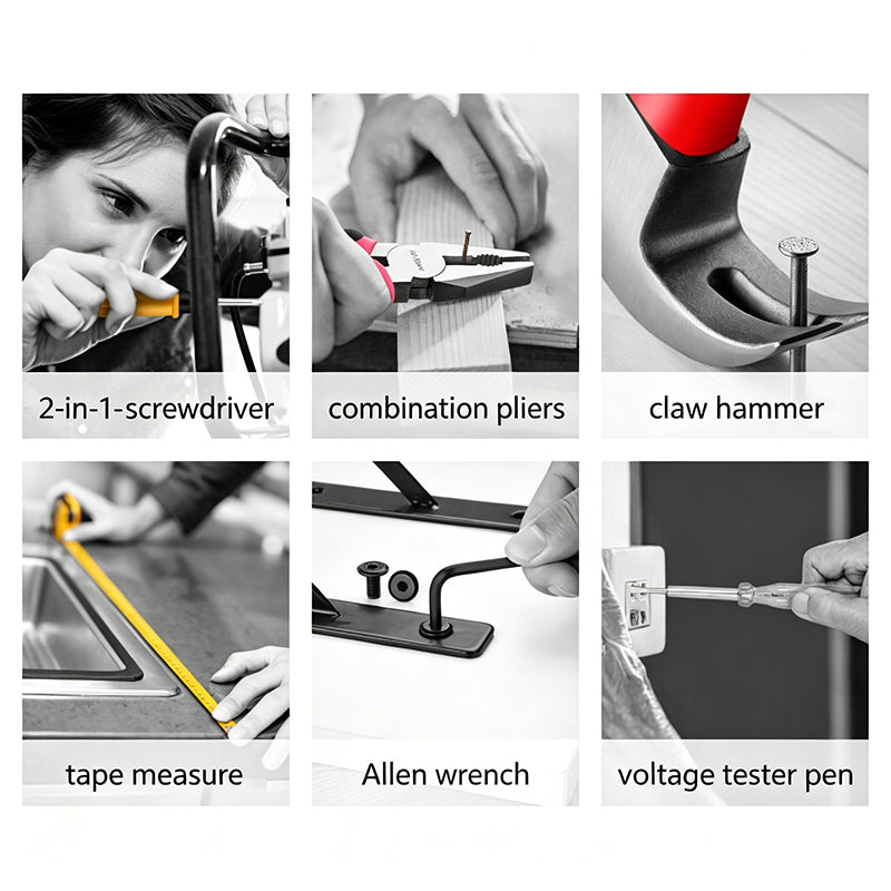 24-Piece Portable Carbon Steel Home Repair Tool Kit