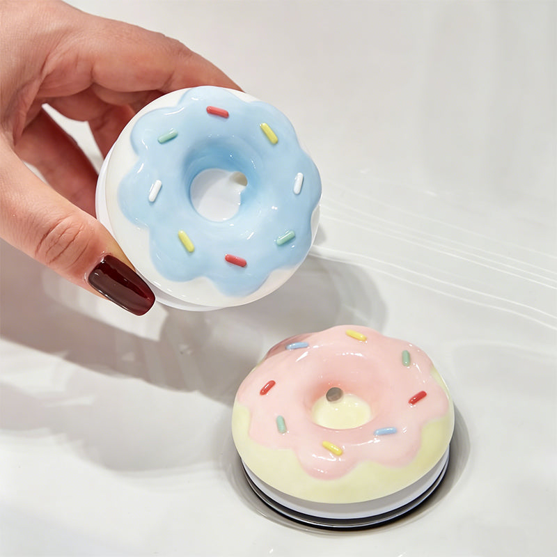 Universal Ceramic Donut Pop-Up Drain Stopper, Anti-Clog & Odor-Free