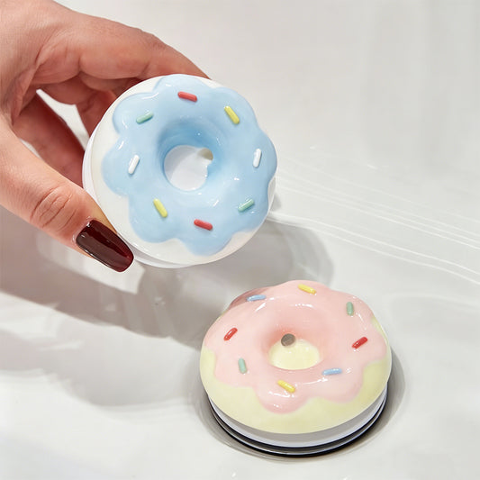 Universal Ceramic Donut Pop-Up Drain Stopper, Anti-Clog & Odor-Free