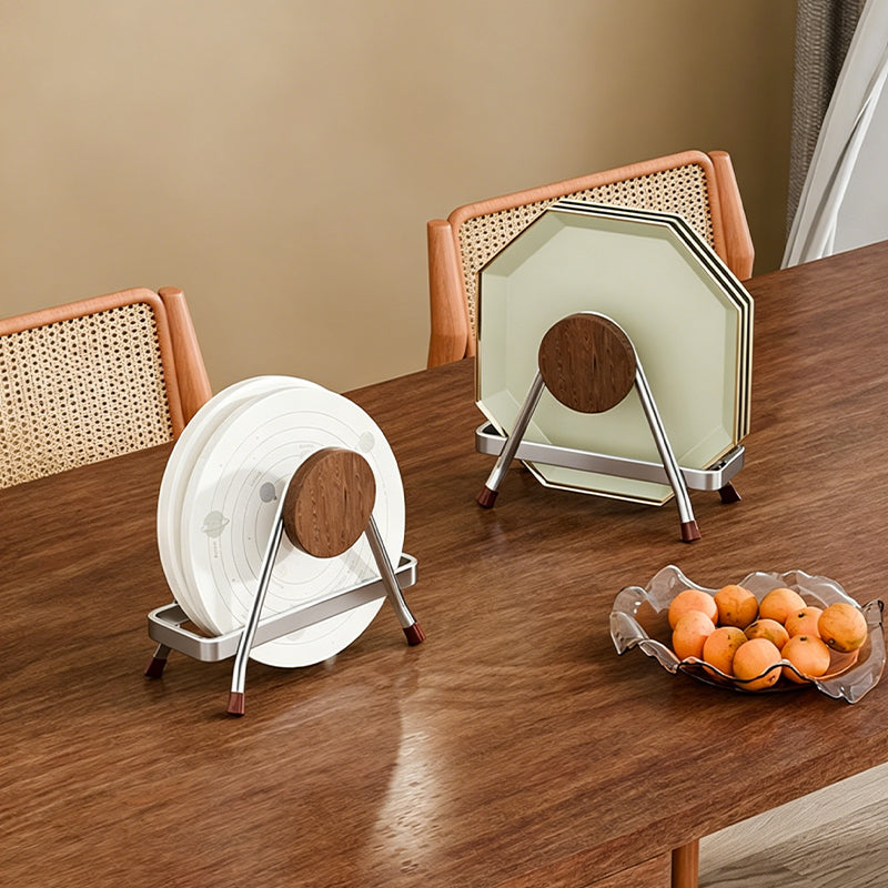 Beech Wood Cutting Board Rack with Rust-Resistant Frame