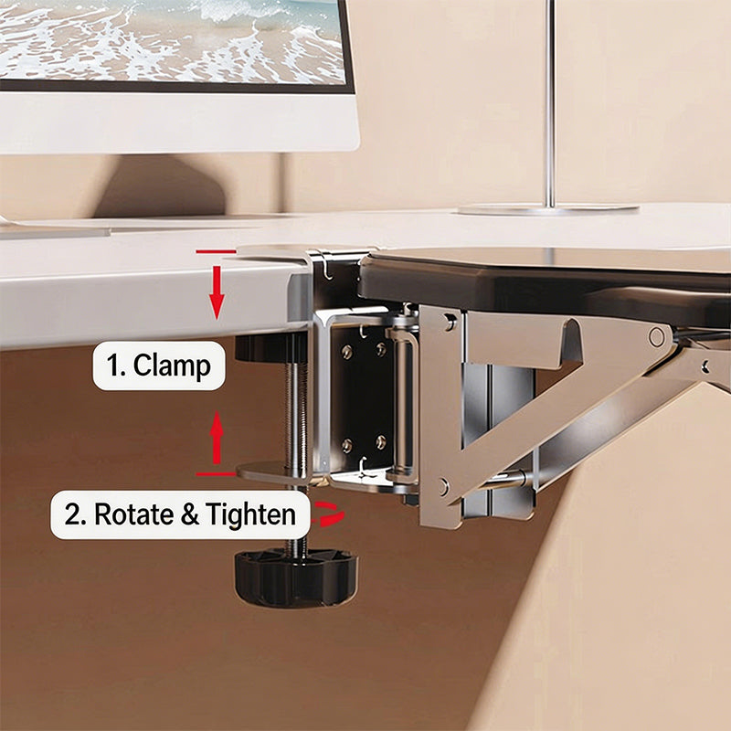 Drill-Free Ergonomic 180° Rotating Armrest – Comfort & Stability