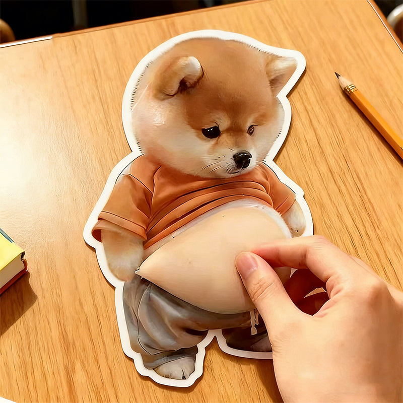 3D Big Belly Puppy Silicone Anti-Collision Wall Sticker