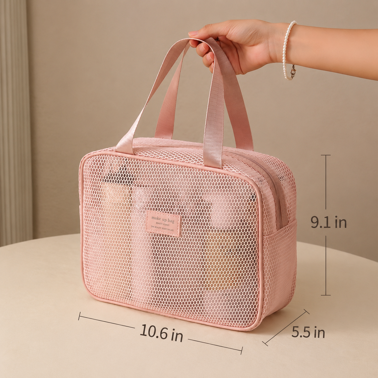 Waterproof Multi-Compartment Cosmetic Travel Bag